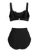 1950s Stripe Twisted Patchwork Strap Swimsuit — vintage elegance for the modern woman