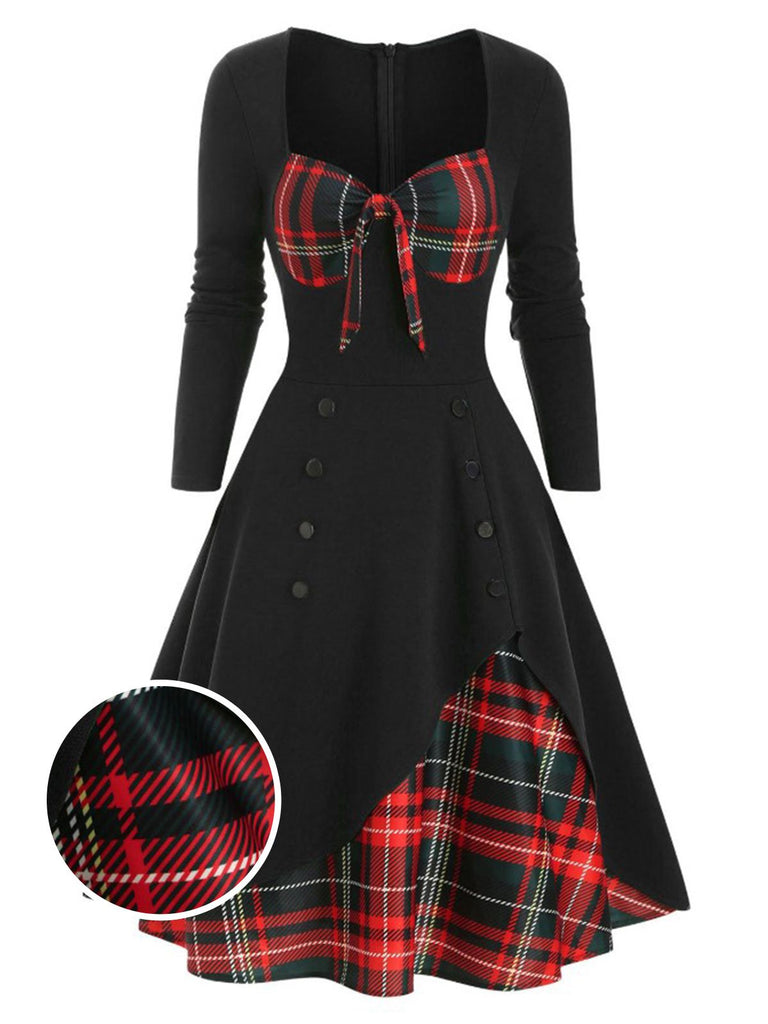 1950s Sweetheart Plaid Patchwork Dress: timeless style reimagined