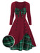 1950s Sweetheart Plaid Patchwork Dress, classic 1950s style elegant retro fashion - Image 11