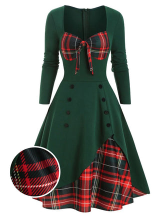 1950s Sweetheart Plaid Patchwork Dress: timeless style reimagined
