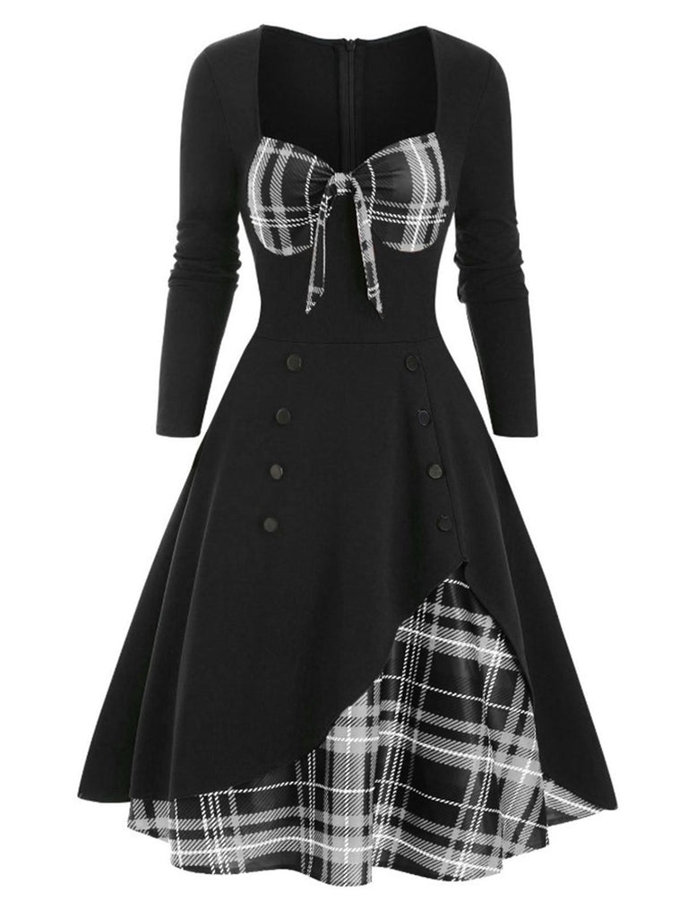 1950s Sweetheart Plaid Patchwork Dress — vintage elegance for the modern woman