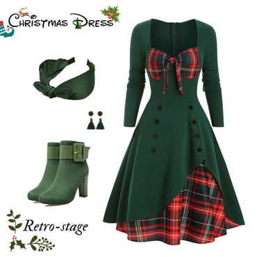 1950s Sweetheart Plaid Patchwork Dress: timeless style reimagined