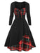1950s Sweetheart Plaid Patchwork Dress, classic 1950s style elegant retro fashion - Image 7