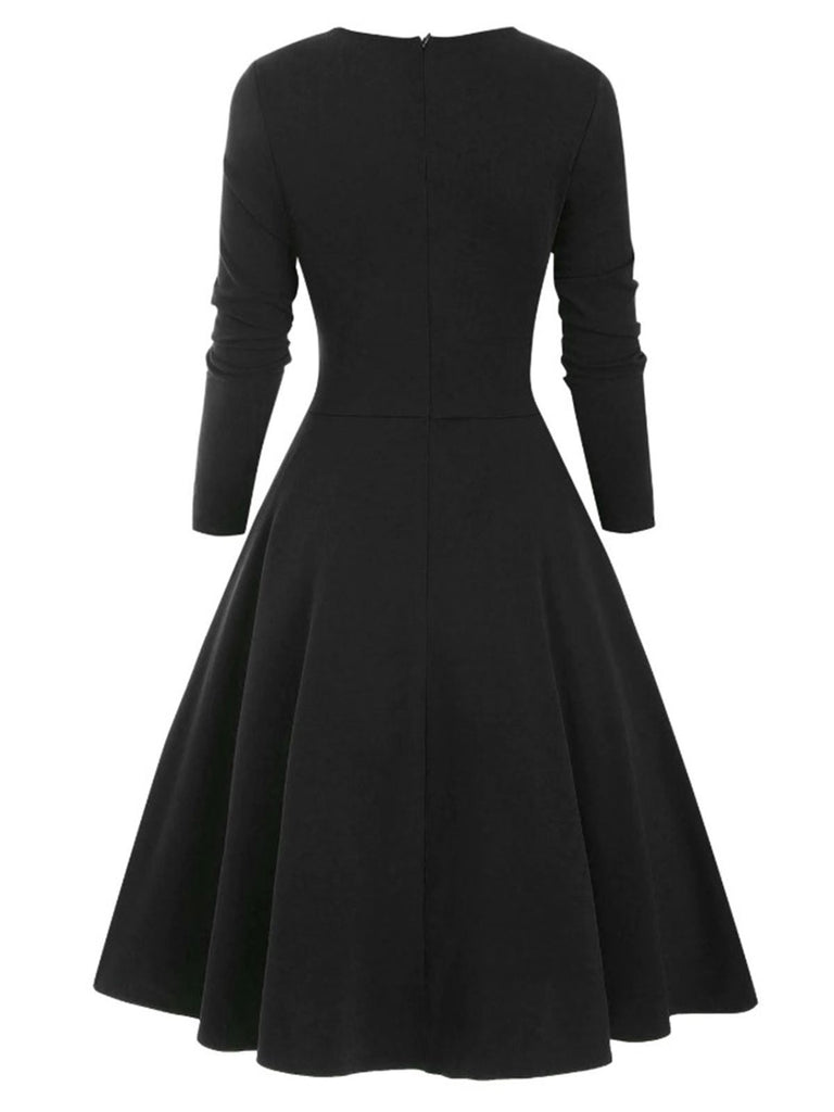 1950s Sweetheart Plaid Patchwork Dress, classic 1950s style elegant retro fashion - Image 8