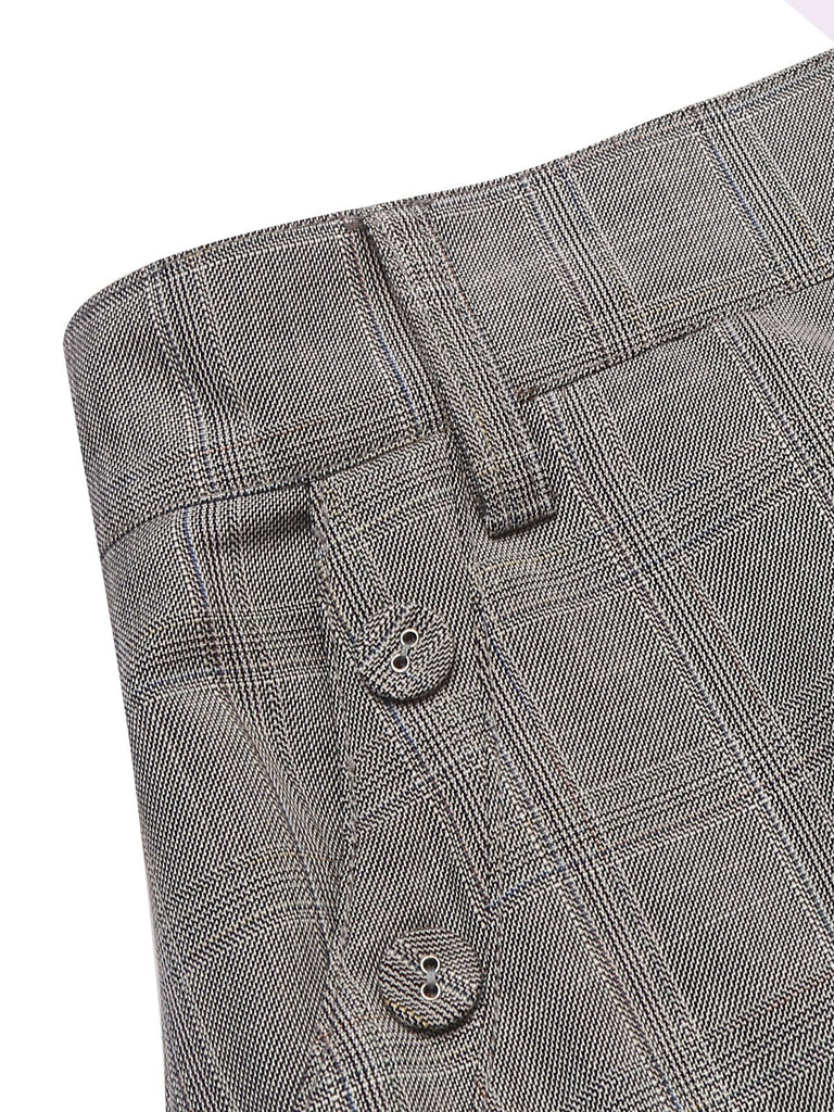 1960s Ivory Solid Blouse & Gray Retro Skirt — vintage elegance for the modern woman