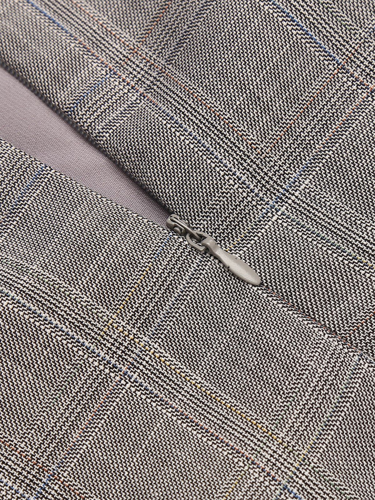 1960s Ivory Solid Blouse & Gray Retro Skirt — vintage elegance for the modern woman