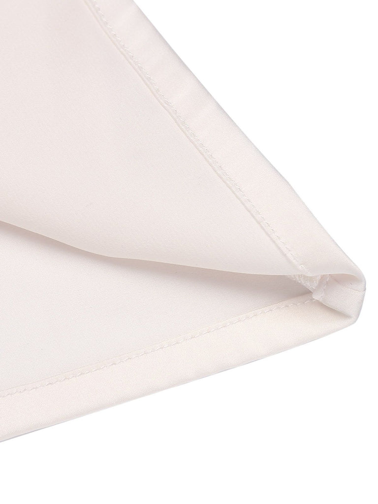 1960s Ivory Solid Blouse & Gray Retro Skirt — vintage elegance for the modern woman