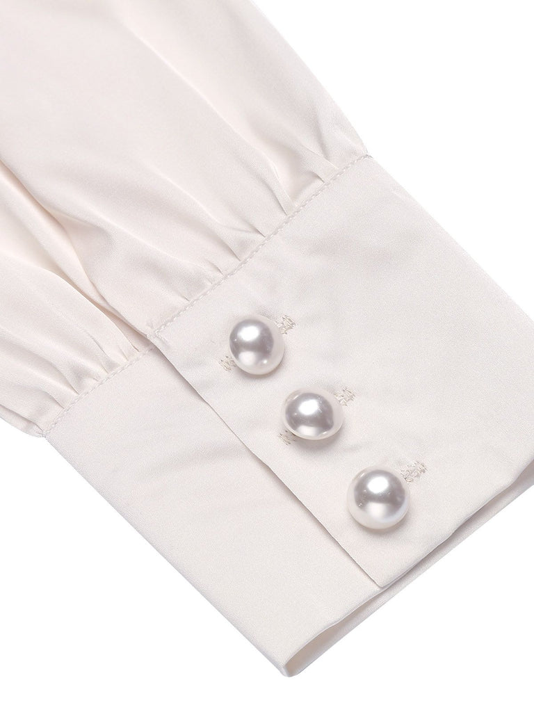 1960s Ivory Solid Blouse & Gray Retro Skirt: timeless style reimagined