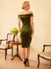 1960s Off Shoulder Velvet Bodycon Dress: timeless style reimagined