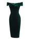 1960s Off Shoulder Velvet Bodycon Vintage Dress — vintage elegance for the modern woman