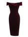 1960s Off Shoulder Velvet Bodycon Vintage Dress: timeless style reimagined