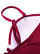Wine Red 1960s Solid Spaghetti Strap One-piece Swimsuit - vintage swimsuit, pin-up style, elegant red