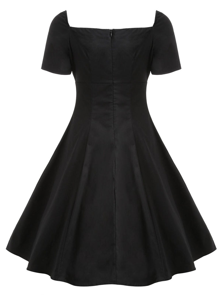 1980s Halloween Lace Patchwork Swing Dress — vintage elegance for the modern woman