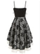 1980s Patchwork High Low Hem Strap Dress: timeless style reimagined