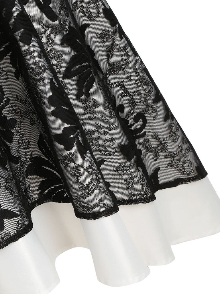 1980s Patchwork High Low Hem Strap Dress: timeless style reimagined