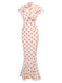 Orange 1930s Polka Dot Fishtail Dress