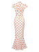 Orange 1930s Polka Dot Fishtail Dress