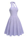 1950s Purple Halter Swing Vintage Dress