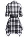 1950s 3/4 Sleeve Plaid Belt Dress