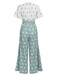 1950s Green White Splicing Polka Dot Jumpsuit