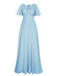 1950s Chiffon V-Neck Solid Vintage Dress