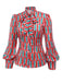 2PCS 1950s Candy Tie-Up Blouse & Black Suspender Pants — vintage elegance for the modern woman