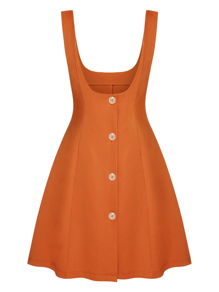 2PCS Orange 1960s Floral Shirt & Skirt — vintage elegance for the modern woman