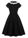 [Plus Size] Black 1950s Bat Swing Dress