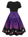 Black 1950s Halloween Button Dress