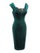 Green 1960s Velvet Lace Patchwork Dress
