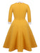 Yellow 1950s Solid Swing Dress