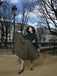 Dark Green 1950s Plaid Knitting Dress