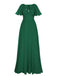 1950s Chiffon V-Neck Solid Vintage Dress