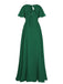 1950s Chiffon V-Neck Solid Vintage Dress