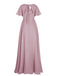 1950s Chiffon V-Neck Solid Vintage Dress