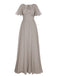 1950s Chiffon V-Neck Solid Vintage Dress