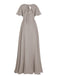 1950s Chiffon V-Neck Solid Vintage Dress