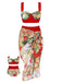 3PCS 1960s Red Retro Lady Bikini Set: timeless style reimagined