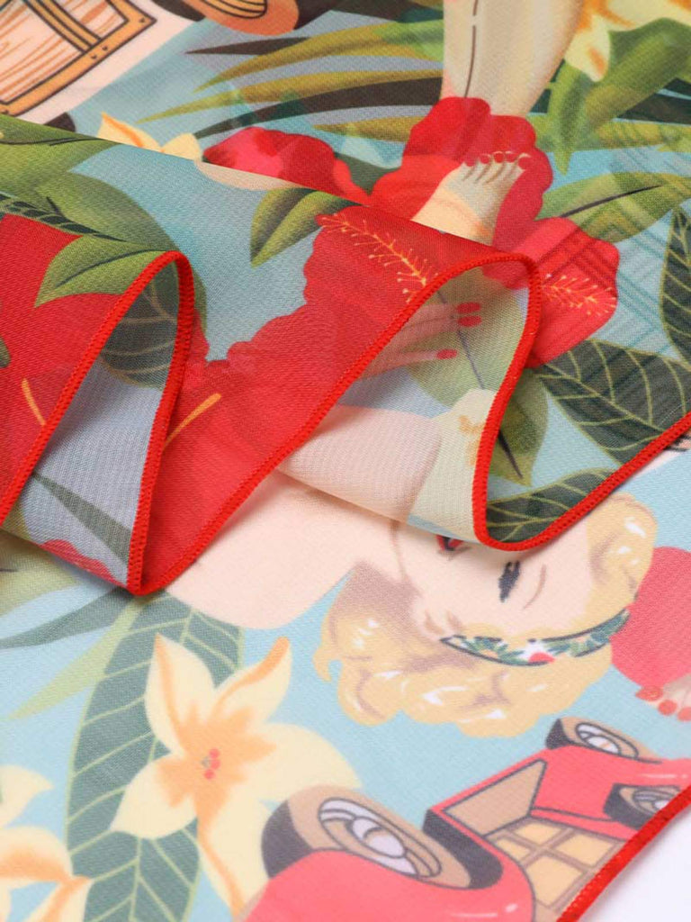 3PCS 1960s Red Retro Lady Bikini Set, vintage swimsuit, pin-up swimwear - perfect for women who love vintage and retro fashion