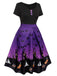 Black 1950s Halloween Button Dress