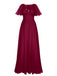 1950s Chiffon V-Neck Solid Vintage Dress