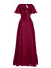 1950s Chiffon V-Neck Solid Vintage Dress