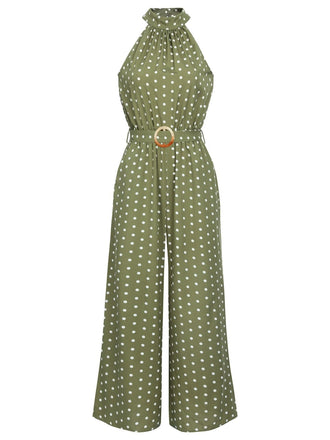 [Pre-Sale] 1930s Polka Dot Belt Jumpsuit