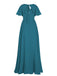 1950s Chiffon V-Neck Solid Vintage Dress