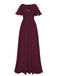 1950s Chiffon V-Neck Solid Vintage Dress