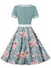 1950s Floral Patchwork Swing Dress