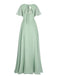 1950s Chiffon V-Neck Solid Vintage Dress