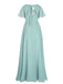 1950s Chiffon V-Neck Solid Vintage Dress