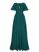 1950s Chiffon V-Neck Solid Vintage Dress