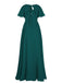1950s Chiffon V-Neck Solid Vintage Dress